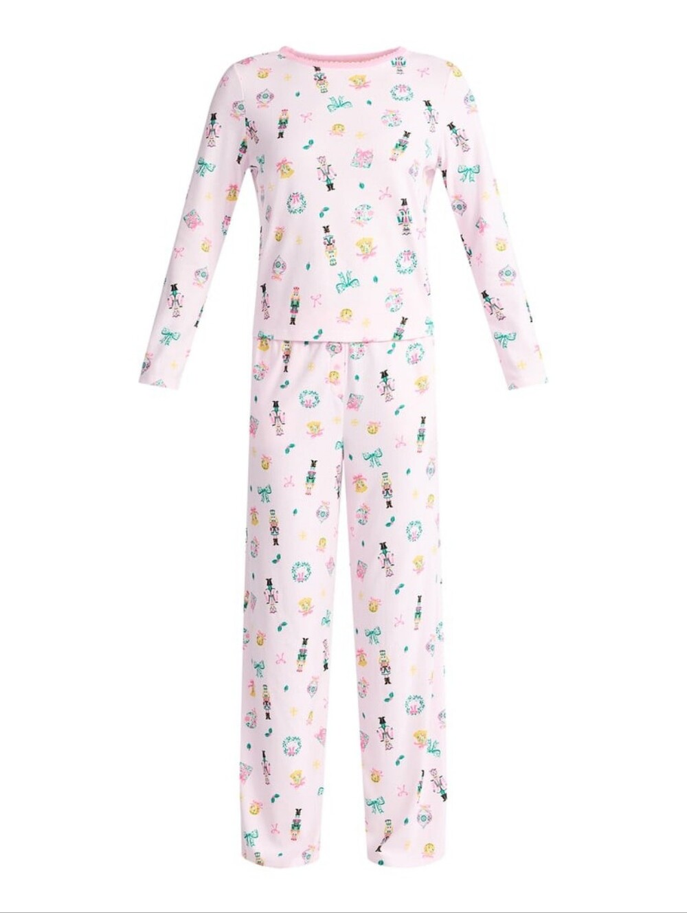 Pink Nutcracker Print Long-Sleeve Pajama Set